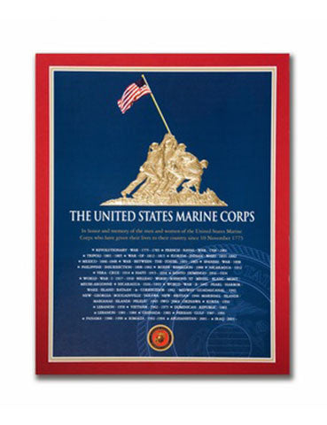 11"x 14" Battle for Iwo Jima Gold Embossed Matted Print