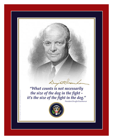 8"x 10" Dwight Eisenhower "fight and dog" Matted Print