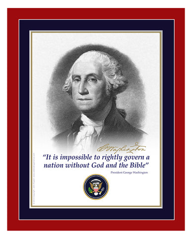 8"x 10" George Washington  "God and the Bible" Matted Print