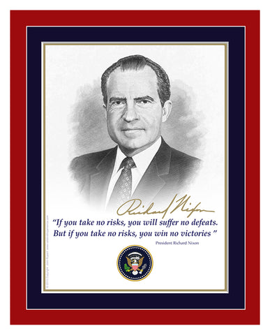 8"x 10" Richard Nixon  "If you take no risks..." Matted Print