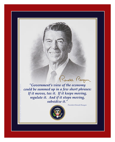 8"x 10" R.Reagan "Governments" Matted Print