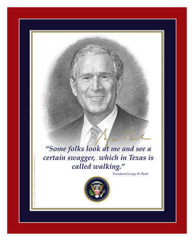 8"x 10" George W. Bush "...certain swagger" Matted Print