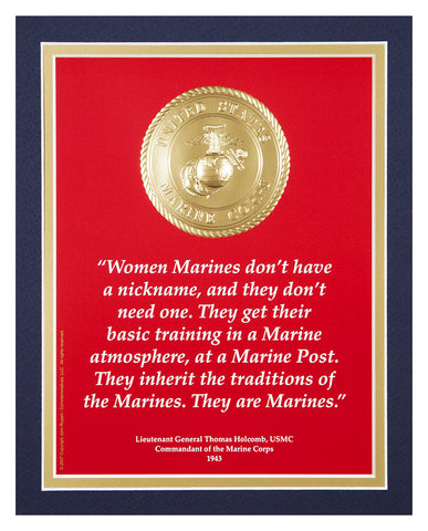 8"x 10" "Women Marines..." Matted Print