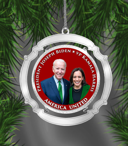 Commemorative Biden Harris 2021 Holiday Ornament