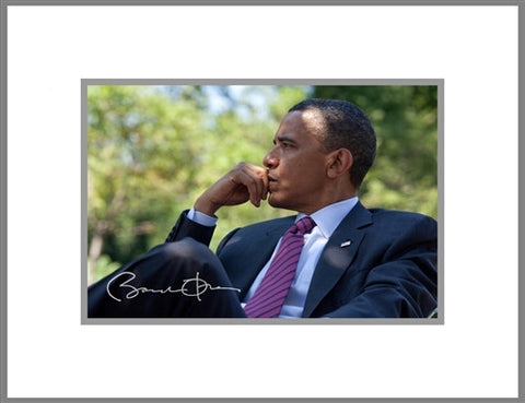 8"x 10" Barack H. Obama Relaxing Matted Print