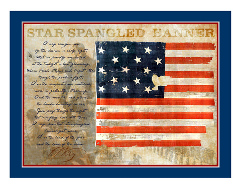 11"x 14" The Star Spangle Banner Flag Matted Print