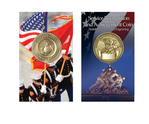 USMC Service Recognition and Achievement Coin with a Display Card